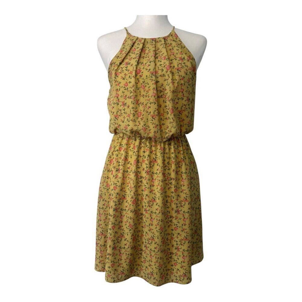 Blue Rain Summer Floral Yellow Summer Dress
